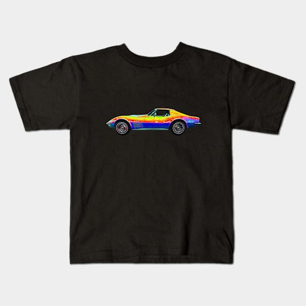 Psychedelic Vette Kids T-Shirt by Kraaibeek